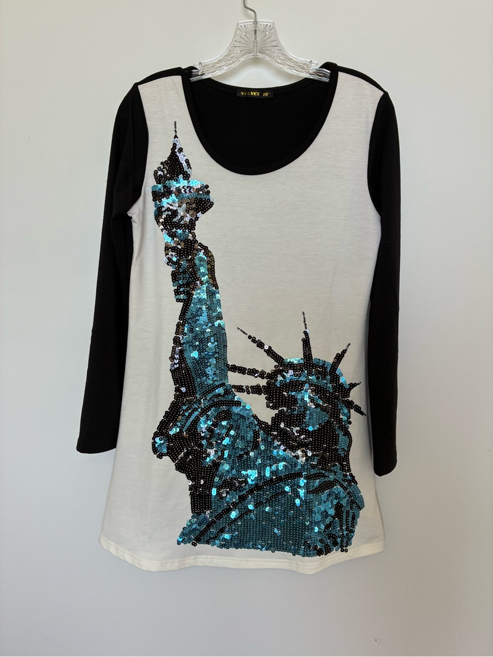 Sequin Statue of Liberty Graphic Mini Dress Sz S